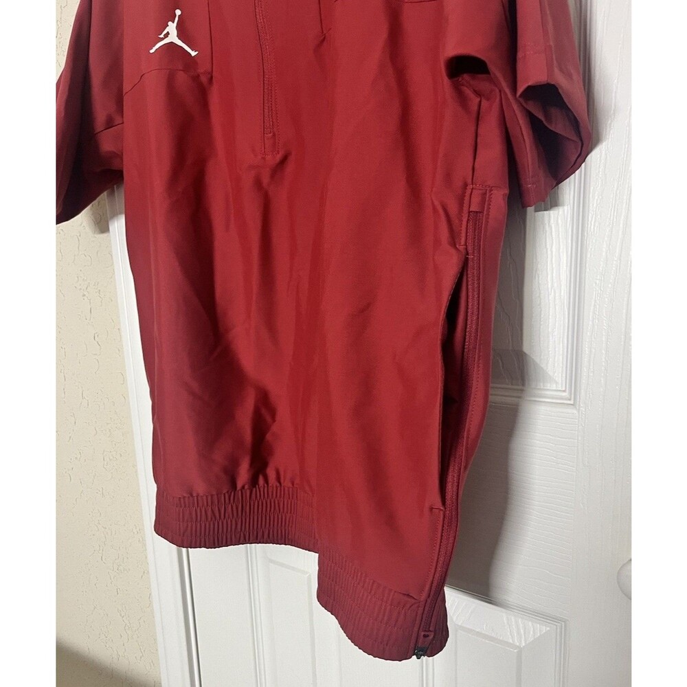 NWT Oklahoma Sooners Jordan Half Zip Pullover M Red NCAA Batters Jacket Warm Up - Picture 6 of 16